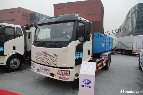FAW Jiefang J6L 160 hp 4X2(6 wheels) Van Detachable Garbage Truck Exterior (2) | 86Trucks