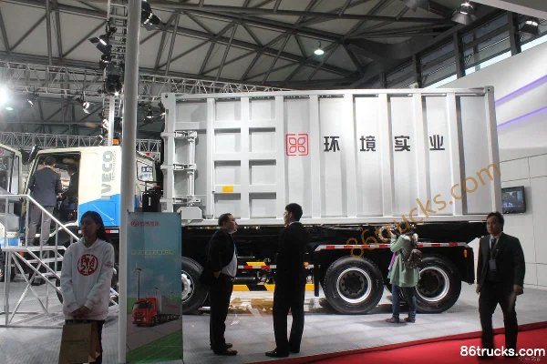 SAIC Hongyan Genlyon 400hp 8X4(12 wheels) Garbage Truck (China IV) Body (2) | 86Trucks