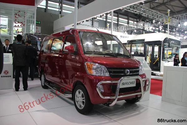 Dongfeng Junfeng CV03 Wide Body Comfort 88 hp 1.3L Van (Red) Exterior (2) | 86Trucks