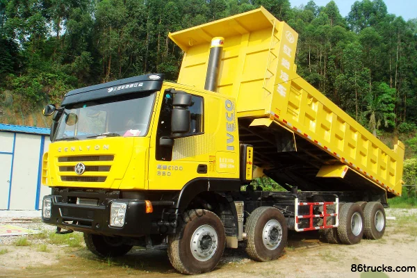 SAIC Hongyan Genlyon C100 Heavy Truck 390 hp 8X4(12 wheels) 7.6m Dump Truck Exterior (3) | 86Trucks