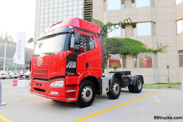 FAW Jiefang J6P heavy truck 390hp 6X2(8 wheels) tractor truck (Wuluosong Red) Exterior (3) | 86Trucks