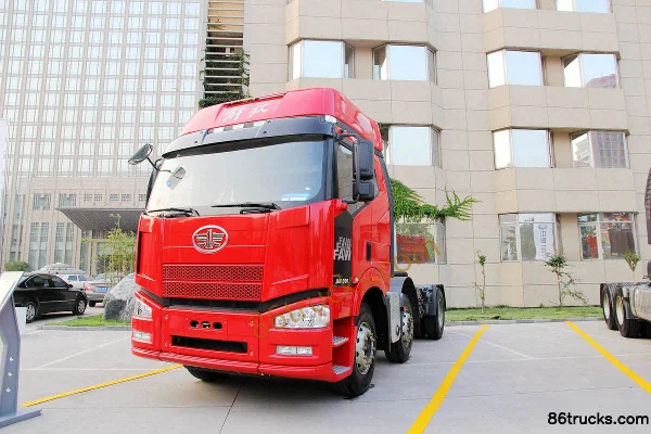 FAW Jiefang J6P heavy truck 390hp 6X2(8 wheels) tractor truck (Wuluosong Red) Exterior (2) | 86Trucks