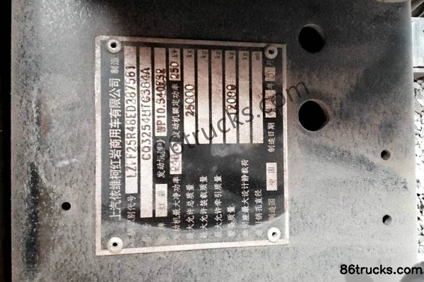 Hongyan New King Kong 340 ch 6X4(10 roues) camion benne 5,8 m Cabine (3) | 86Trucks