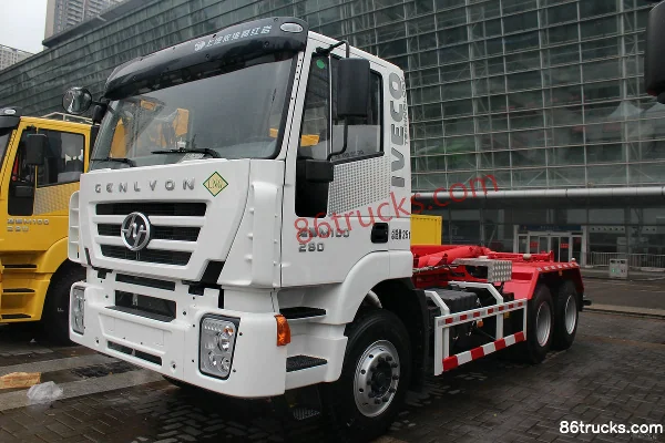 SAIC Hongyan Genlyon M100 280hp 6X4(10 wheels) LNG Detachable Garbage Truck (Chongte Brand) Exterior (2) | 86Trucks