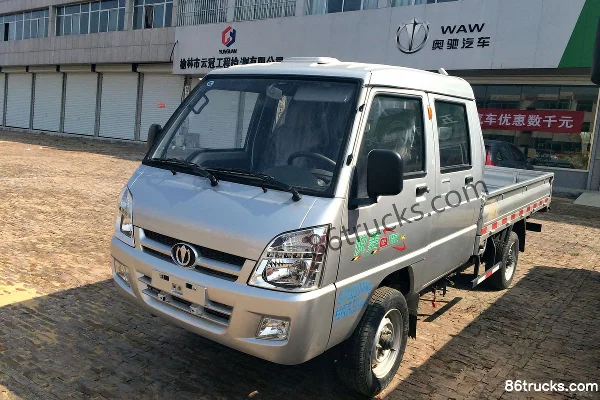 Feidi Yueling 1.1L 60hp 4X2(6 wheels) Gasoline 2.7m Double Row Flatbed Mini Truck Exterior (3) | 86Trucks