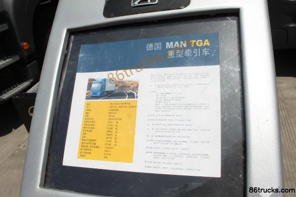 MAN TGA série poids lourd 390 ch 4X2(6 roues) tracteur routier (modèle : 19.390) Châssis (1) | 86Trucks