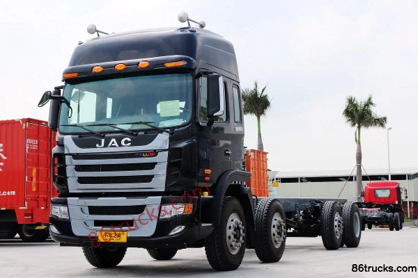 JAC Gallop K3X Heavy Truck 290hp 8X2(10 wheels) 9.5m Flatbed Cargo Truck Exterior (3) | 86Trucks