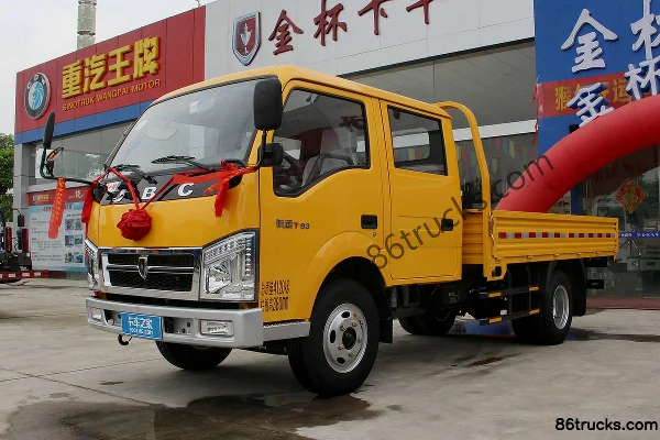 Jinbei Qiyun 109 ch 4X2(6 roues) camion léger à plateau 3,3 m double cabine (frein hydraulique) Extérieur (3) | 86Trucks
