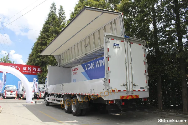 Qingling VC46 Heavy Truck 350 hp 6X4(10 wheels) 9.5m Wing Van Cargo Truck Exterior (3) | 86Trucks