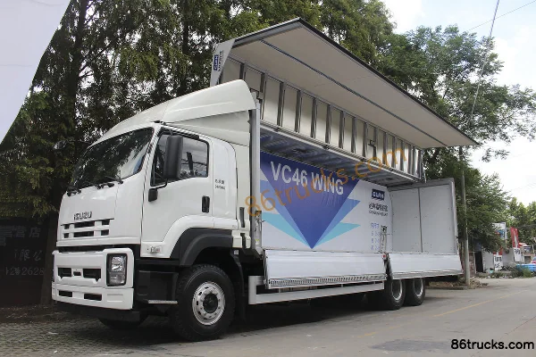 Qingling VC46 Heavy Truck 350 hp 6X4(10 wheels) 9.5m Wing Van Cargo Truck Exterior (2) | 86Trucks