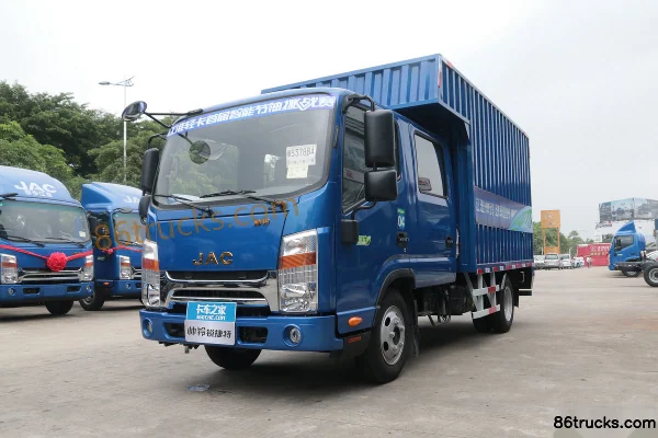 JAC Shuailing K340 120 hp 4X2(6 wheels) 3.2m Double Row Van Light Truck Exterior (3) | 86Trucks