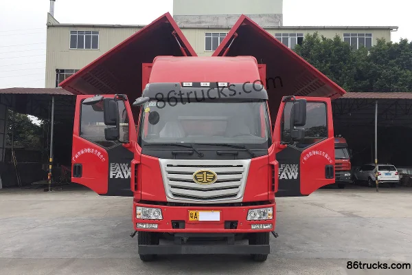 FAW Liute Jinlu Heavy Truck 260 hp 6X2(8 wheels) 9.6 m Wing Opening Box Cargo Truck Exterior