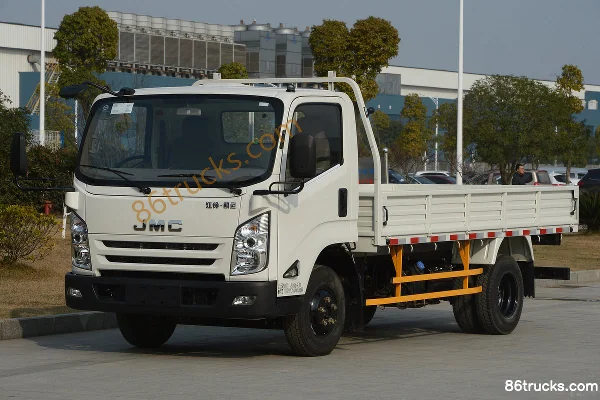 JMC Kaiyun version améliorée carrosserie moyenne modèle standard 116 ch 4X2(6 roues) camion plateau léger cabine simple 4,155 m (frein hydra
