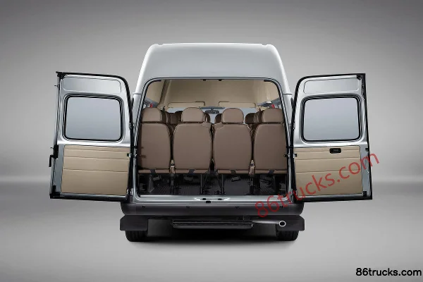 JMC Teshun 2017 116 ch 14/15 places empattement long 2.8T diesel toit haut version commerciale Extérieur (3) | 86Trucks