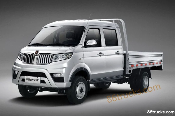 Jinbei T52 Entrepreneur 1.5L 109hp 4X2(6 wheels) Gasoline 2.605m Double Row Flatbed Mini Truck Exterior (2) | 86Trucks