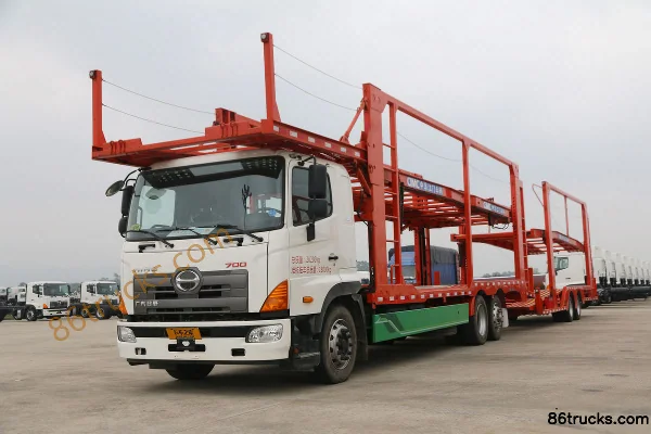 GAC HINO Série 700 camion lourd 300 ch 6X2(8 roues) châssis porte-voitures 6X2R (toit plat) Extérieur (3) | 86Trucks