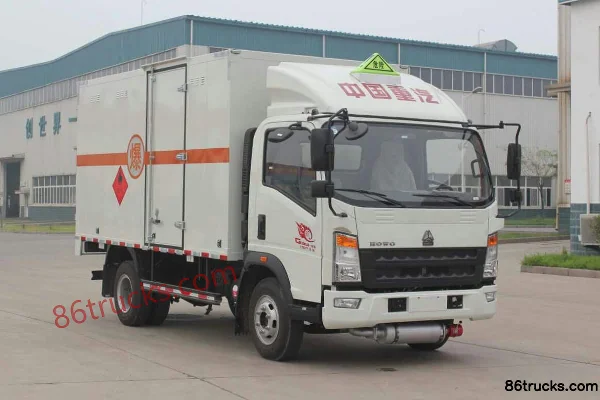 Sinotruk HOWO Tongshuai 154hp 4X2(6 wheels) Single Row Flammable Liquid Van Transport Truck Exterior