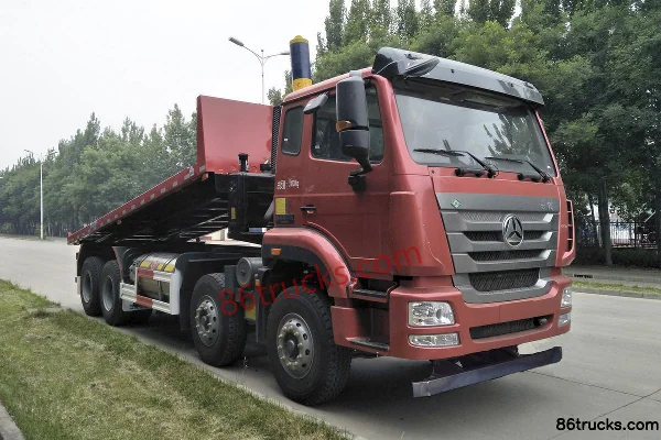 Hongchang Tianma Sinotruk chassis 340hp 8X4(12 wheels) LNG flatbed dump truck Exterior