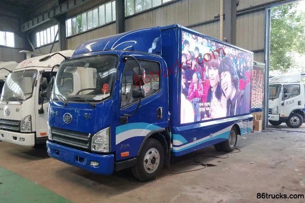 FAW Jiefang Hu VN 95hp 4X2(6 wheels) Single Row Mobile Billboard Truck Exterior (2) | 86Trucks