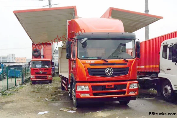 Dongfeng Yuhu 245hp 6X2(8 wheels) 9.6m Wing Opening Box Cargo Truck (EQ5252XYKLV2) Exterior (3) | 86Trucks