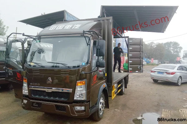 Sinotruk HOWO Hanjiang 156 ch 4X2(6 roues) 4,15 m camion plateau à rideaux coulissants à cabine simple Extérieur (2) | 86Trucks