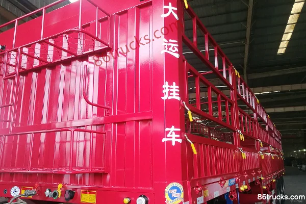 Dayun 13m gooseneck flower-bar double-opening half-lock-bar stake semi-trailer Exterior (3) | 86Trucks