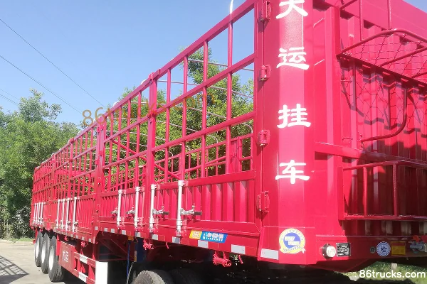 Dayun 13m gooseneck flower-bar double-opening half-lock-bar stake semi-trailer Exterior (2) | 86Trucks