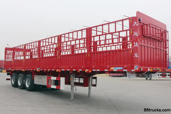Dayun 13m flatbed with flower-bar and grid sides semi-trailer Exterior