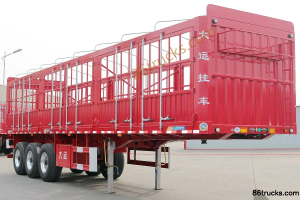 Dayun 13m flatbed with flower-bar double-opening grid sides semi-trailer Exterior (2) | 86Trucks