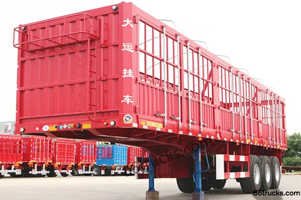 Dayun 11.5m flatbed with flower-bar double-opening grid sides semi-trailer (wide single tire) Exterior (2) | 86Trucks