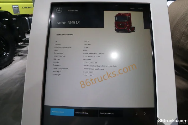 Mercedes-Benz New Actros Heavy Truck 450 hp 4X2(6 wheels) Tractor Truck (Model 1845 LS) Cab (1) | 86Trucks