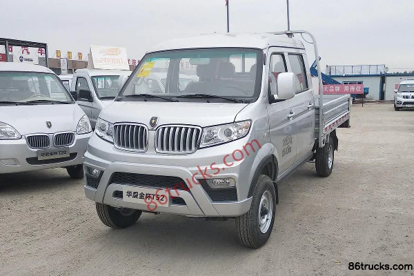 Jinbei T52 Entrepreneur 1.5L 109hp 4X2(6 wheels) Gasoline 2.605m Double Row Flatbed Mini Truck Exterior (3) | 86Trucks