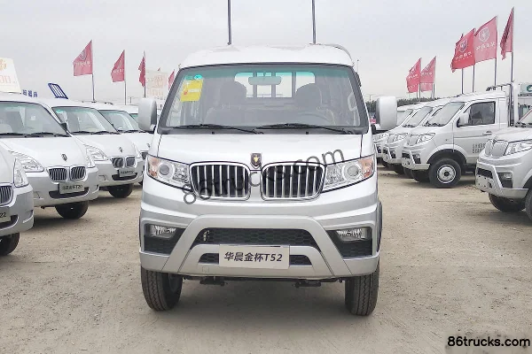 Jinbei T52 Entrepreneur 1.5L 109hp 4X2(6 wheels) Gasoline 2.605m Double Row Flatbed Mini Truck Exterior (2) | 86Trucks