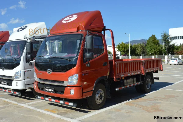 Shijun F550 Heavy-Duty Edition 165 hp 4X2(6 wheels) 3.74m Row Half Flatbed Light Truck Exterior (2) | 86Trucks