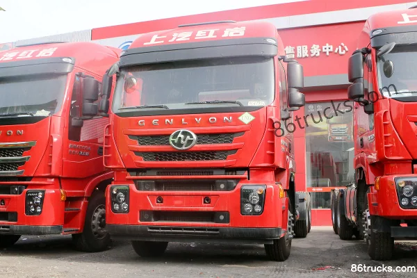 SAIC Hongyan Genlyon 390hp 6X4(10 wheels) LNG Dangerous Goods Tractor Truck Exterior (3) | 86Trucks