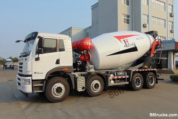 FAW Jiefang Qingdao HanV 320hp 8X4(12 wheels) 6.7m³ Concrete Mixer Truck (Jiuhe Heavy Industry Brand)(JHZ5311GJB) Exterior (2) | 86Trucks