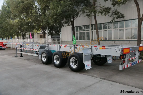 CIMC Huajun 45ft Three-axle Small Gooseneck Steel-Aluminum Frame Container Chassis Exterior (3) | 86Trucks