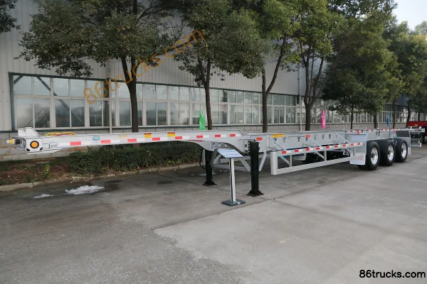CIMC Huajun 45ft Three-axle Small Gooseneck Steel-Aluminum Frame Container Chassis Exterior (2) | 86Trucks