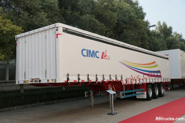CIMC Huajun 13m Junlong L400 semi-remorque à trois essieux avec bâche et ridelles Extérieur (2) | 86Trucks