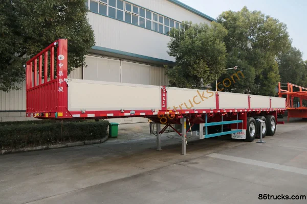CIMC Huajun 13m Junlong L400 Flatbed Semi-trailer Exterior (2) | 86Trucks
