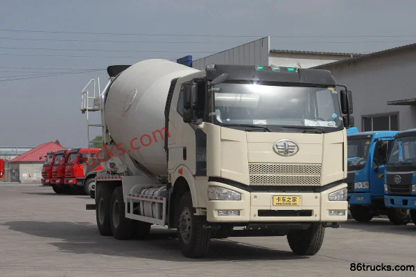 FAW Jiefang J6P 350hp 6X4(10 wheels) Concrete Mixer Truck (Flat Roof Cab) Exterior (2) | 86Trucks