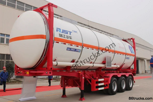 CIMC Ruijiang 40m³ 30ft Front Protruding Stainless Steel Insulated Tank Container Semi-trailer Exterior (3) | 86Trucks