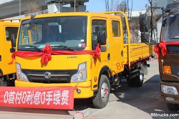 Dongfeng Captain K6-N 115 hp 4X2(6 wheels) 3.13m Double Row Flatbed Light Truck Exterior (2) | 86Trucks