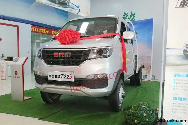 Jinbei Xinyuan T22S 1.3L 85hp 4X2(6 wheels) gasoline 2.55m double-row flatbed micro truck Exterior (2) | 86Trucks