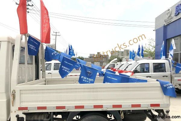 Foton Times Small Card Star 2 100hp 4X2(6 wheels) 3.02m Double Row Flatbed Mini Truck Body (1) | 86Trucks