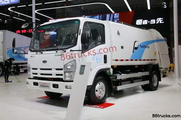 Isuzu EVK100 7,3T cabine simple benne à ordures électrique (marque Sanli) 4X2(6 roues) Extérieur (3) | 86Trucks
