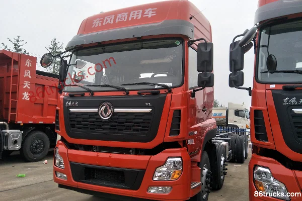 Dongfeng Commercial Vehicle Tianlong VL Heavy Truck 2019 350 hp 8X4(12 wheels) 9.6m Flatbed Cargo Truck Exterior (2) | 86Trucks