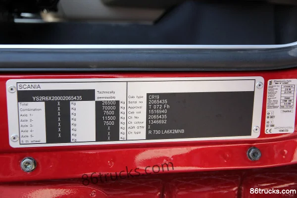 Scania R série camion lourd 730 ch 6X2R tracteur routier (modèle R730) Cabine (3) | 86Trucks