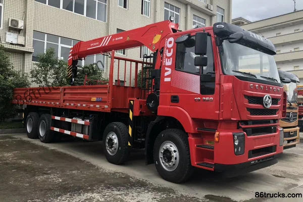 SAIC Hongyan Genlyon 350 hp 8X4(12 wheels) truck-mounted crane (Pafeite brand) Exterior (2) | 86Trucks
