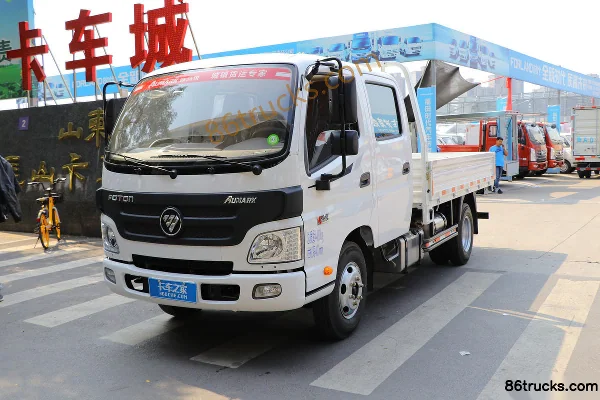 Foton Aumark série 3, 118 ch, 4X2(6 roues) , camion léger à plateau avec double cabine de 3,2 m (freins à air) Extérieur (3) | 86Trucks